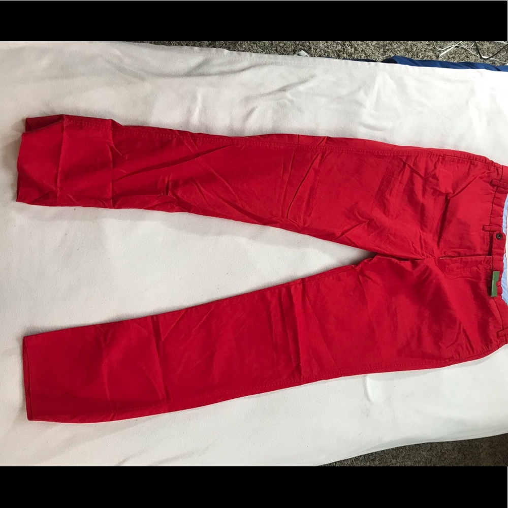 SID MASHBURN RED STRAIGHT LEG TROUSER SZ 38 PANTS - Picture 6 of 6